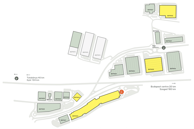 Warehouses CTPark Budapest West, Budapest - warehouses for rent. Plan zagospodarowania.